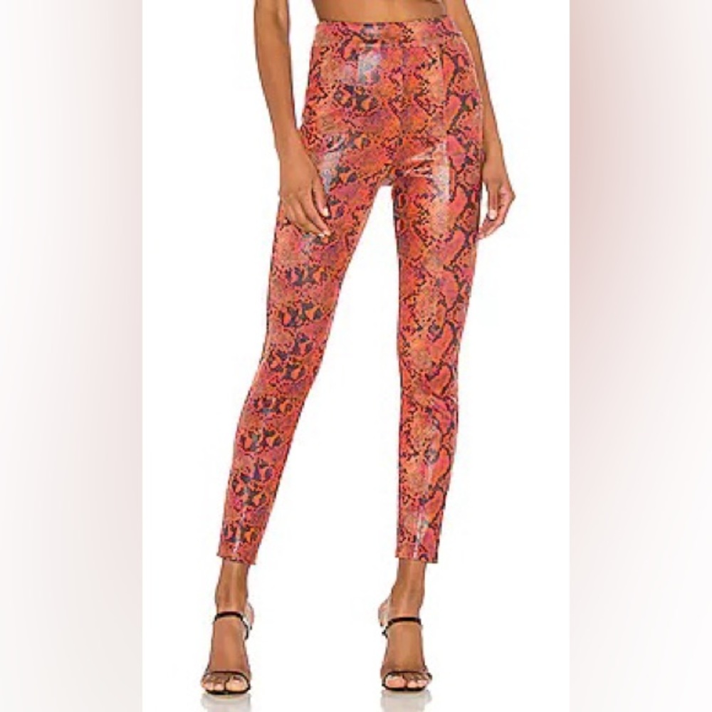 Nara Pants in Hot Orange Snakeskin